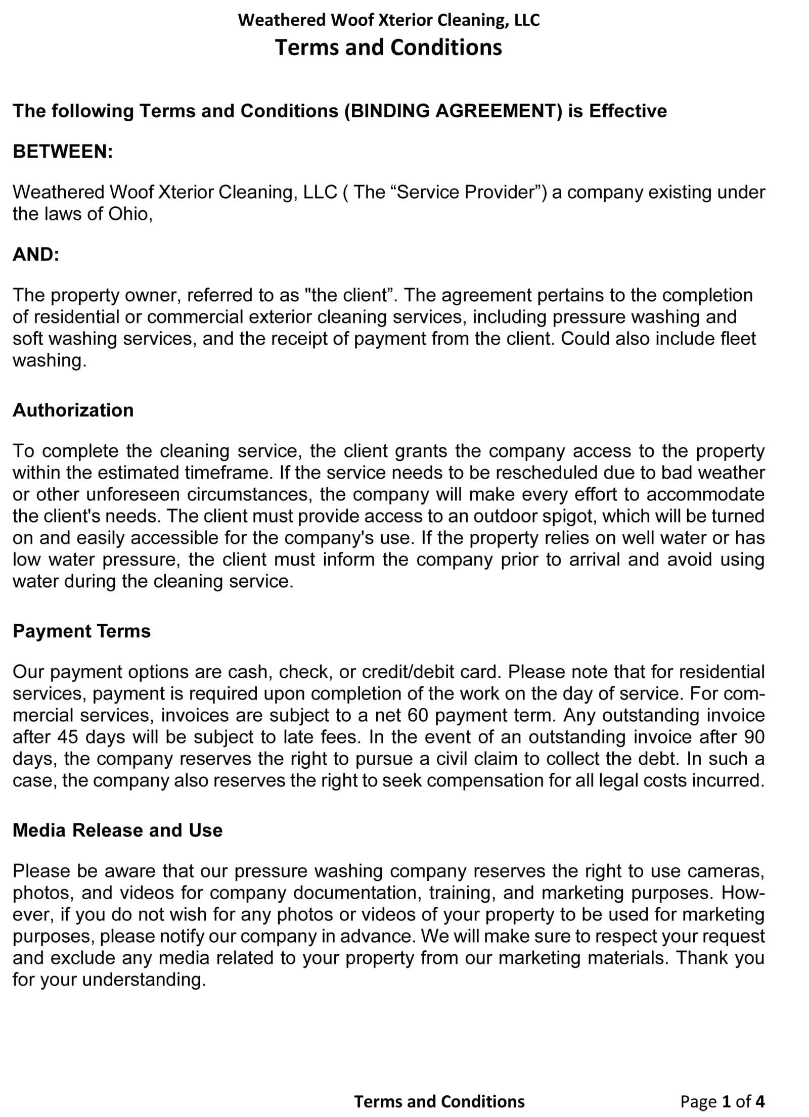 Weathered woof terms